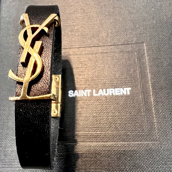 Yves Saint Laurent Jewelry Ysl Authentic Opyum Leather And Gold Tone Charm Bracelet Poshmark
